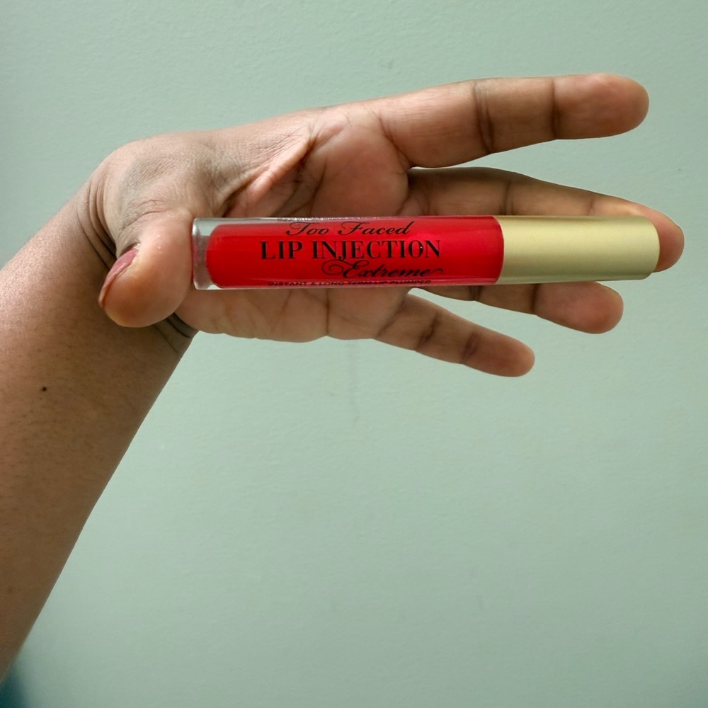 Brand new in box Too Faced Lip Injection Extreme Gloss - Bold Red